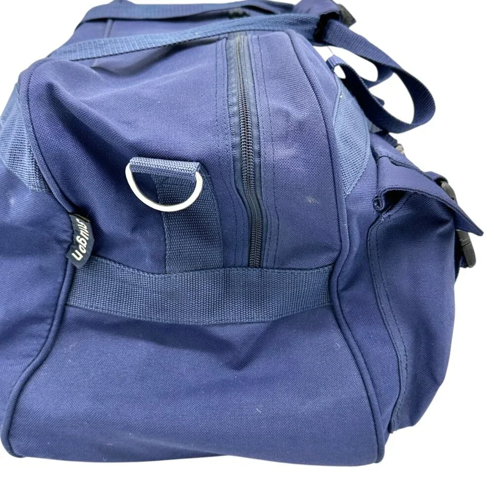 Shugon Blue Travel Duffel Bag Detachable Strap Multiple Compartments 19x11x9